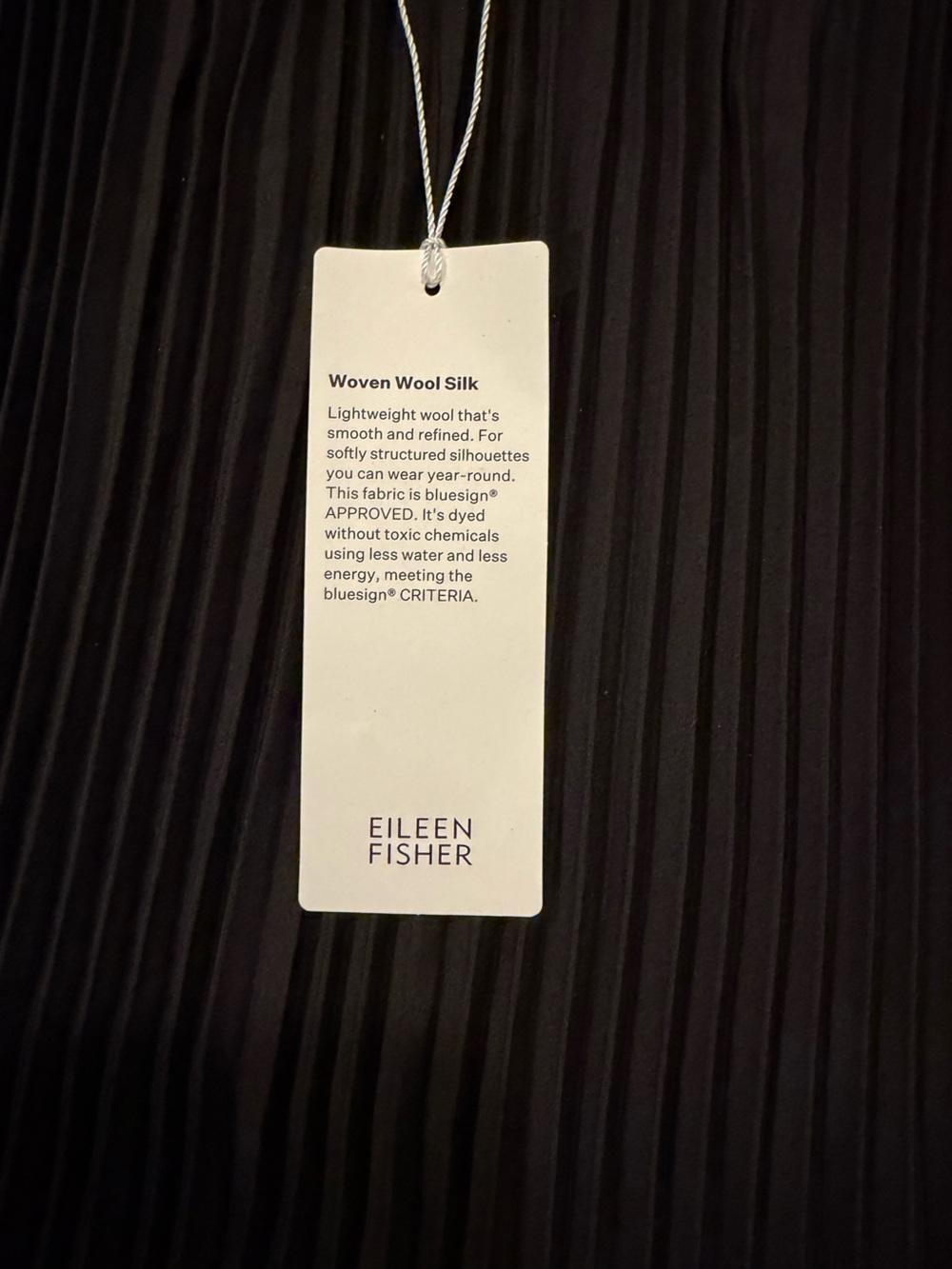 NWT Eileen Fisher Black Pleated Wool Silk Blend Maxi Skirt - Picture 5 of 5